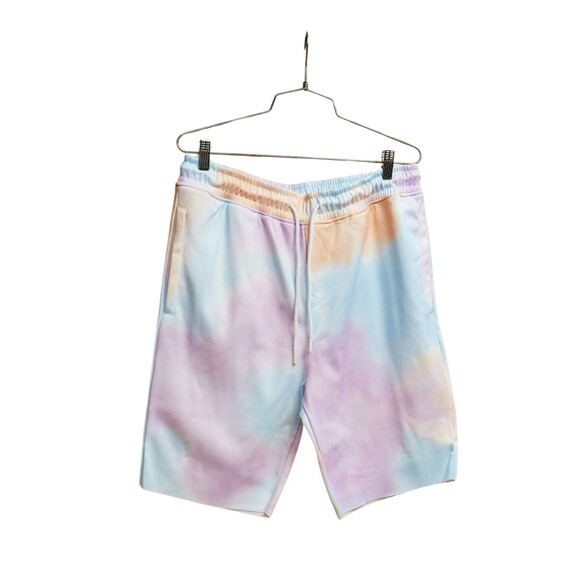 Rue21 Men’s Tie Dye Knit Pastel at the Knee Raw Hem Sweat Shorts Size XL - Picture 1 of 3